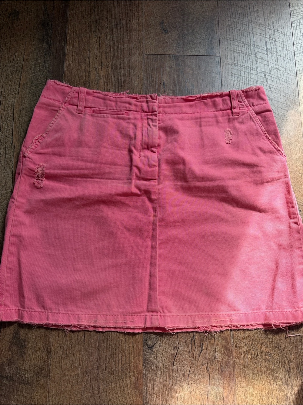 J. Crew Coral-Pink Denim Mini Skirt